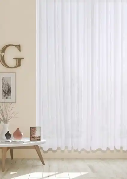 Perhal Perde Taç Keten 1/2 Seyrek Pile Tül Perde Modern ve Şık Dekorasyon Seçeneği