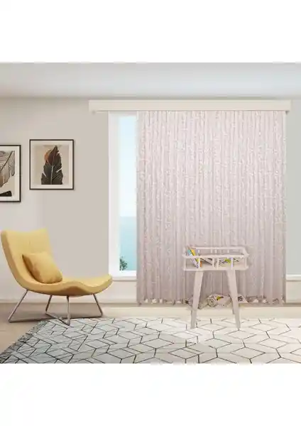 Perhal Şal Desen Beyaz Tül Perde: Modern ve Dayanıklı Kırık Beyaz Tasarım