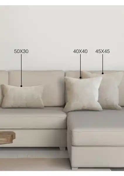 Perle Home Daily Series Ekru Renkli Kırlent Kılıfı Modern ve Dayanıklı Dekorasyon Ürünü