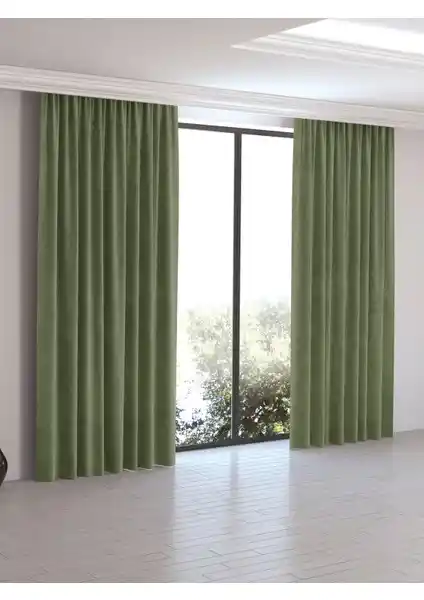 Perle Home Daily Serisi Zeytin Yaprağı Ada Fon Perde Modern ve Dayanıklı İç Mekan Dekorasyonu