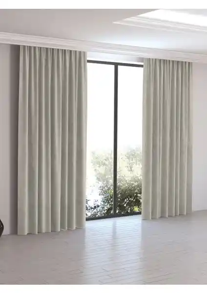 Perle Home Ekru Rengi Fon Perde: Modern ve Şık Tasarım ile Dayanıklı Kullanım