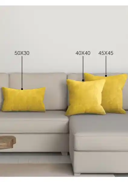 Perle Home Günlük Seri Güneş Sarısı Renkli Kırlent Yastık Kılıfı Dekorasyon ve Dayanıklılık
