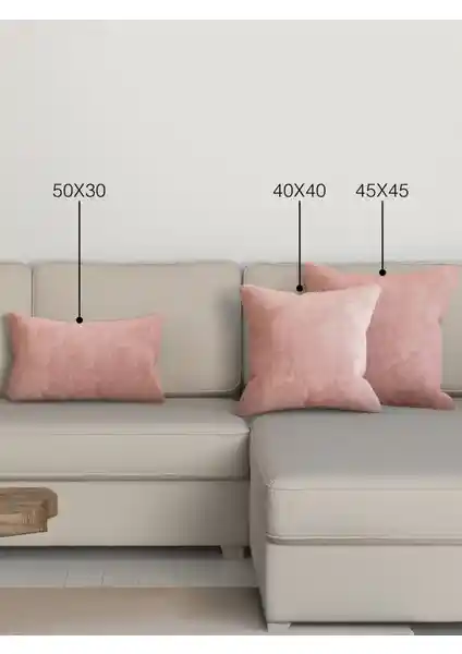 Perle Home Günlük Serisi Buğulu Gül Rengi Kırlent Kılıfı Şık ve Dayanıklı Tasarım