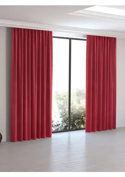 Perle Home Günlük Serisi Gelincik Rengi Ada Fon Perde Modern Şıklık ve Dayanıklılık Sunar