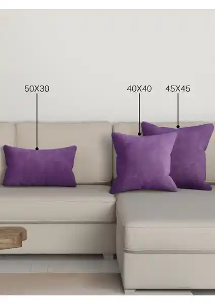 Perle Home Menekşe Moru Rengi Kırlent Kılıfı Şık ve Dayanıklı Ev Dekorasyonu Aksesuarı