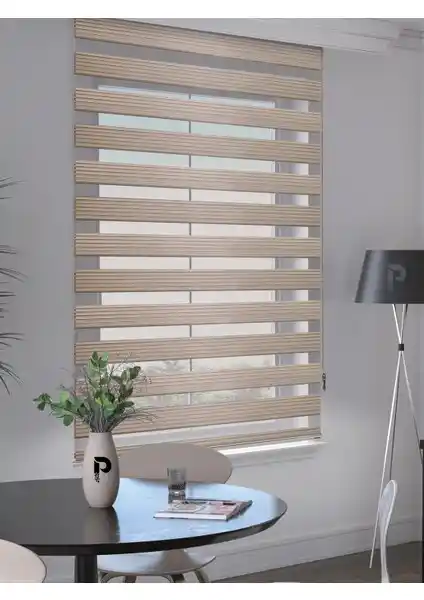 Perle Pleksili Sütlü Kahverengi Zebra Perde: Şıklık ve Fonksiyonellik Sunan Modern Tasarım