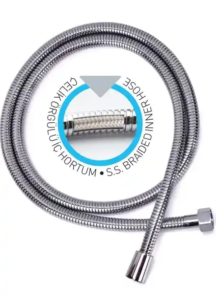 Pesen Chroma Duş Hortumu 150 cm - Dayanıklı ve Estetik Modern Tasarım