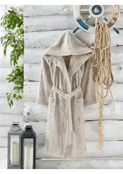 Philippus Bukle Kutulu Genç Kapüşonlu Bornoz: Konforlu ve Fonksiyonel Pamuk Tasarımı