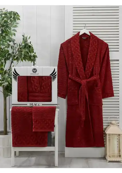 Philippus Vespira Erkek Şalyaka Bornoz Seti: Yüksek Kalite ve Şıklık Sunan Konforlu Tasarım