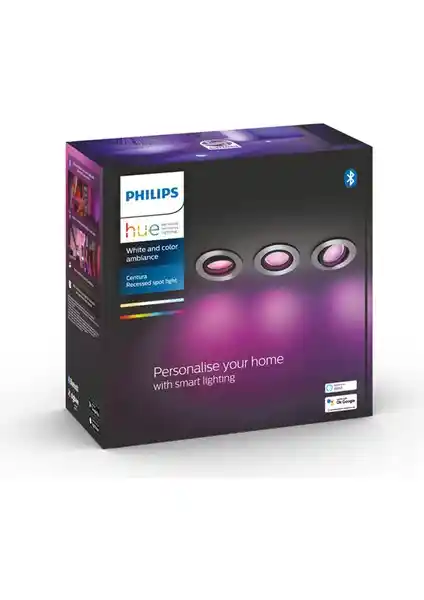 Philips Hue Centura Akıllı Gömme 3'lü Spot İç Mekan Modern ve Enerji Verimli Aydınlatma