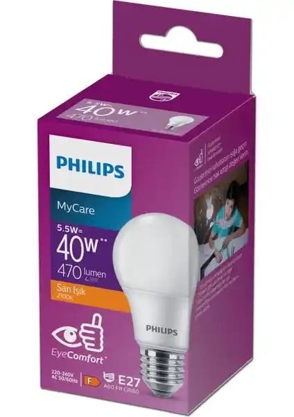 Philips LED 5-40W Ampul 2700K Sarı Işık Ev ve Ofis Aydınlatması İçin Mükemmel Çözüm