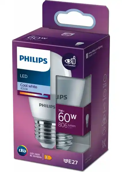 Philips LED Ampul 60W E27 Duy Beyaz Işık Modern ve Enerji Verimli Aydınlatma Çözümü