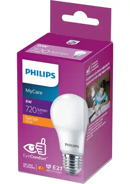 Philips LED Sarı Işık Ampul 8-60W: Enerji Tasarruflu ve Estetik Aydınlatma Çözümü