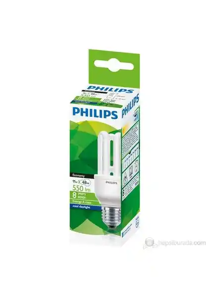 Philips Small Economy 11W E27 Beyaz Ampul Enerji Tasarrufu ve Uzun Ömürlü Aydınlatma