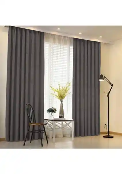 Pierre Cardin Blackout Güneşlik ve Fon Perde Antrasit - Modern ve İşlevsel Tasarım