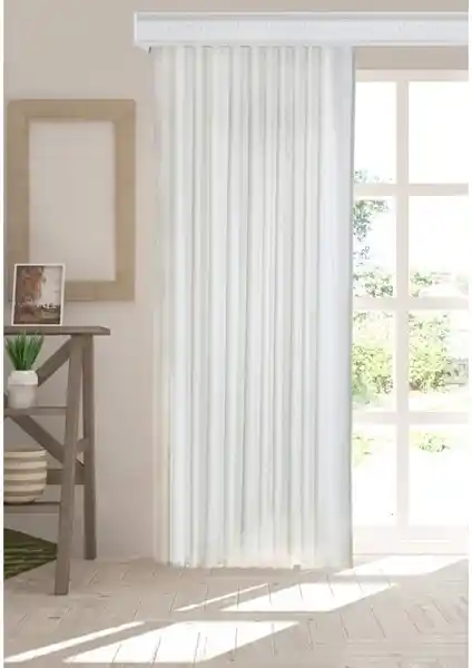 Pierre Cardin Krem Güneşlik Perde 100x200 cm Şık ve Dayanıklı İç Mekân Perdesi