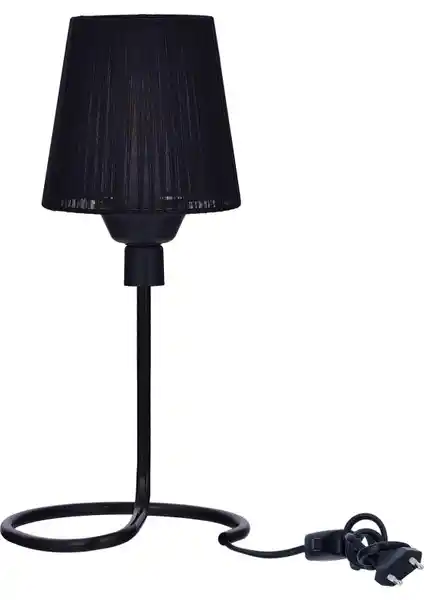 Polat Aydınlatma Elif Abajur Siyah Modern ve Şık Dekorasyon Unsuru