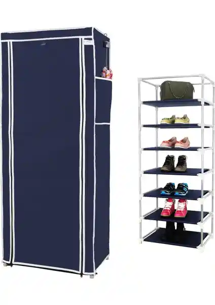 Prado 7 Raflı Çelik Profilli Bez Dolap: Estetik ve Fonksiyonellik Bir Arada