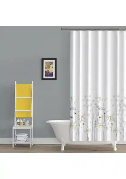 Prado Daisy Banyo Perdesi Şık ve Dayanıklı Tasarımıyla Modern Banyo Dekorasyonuna Uyum Sağlar