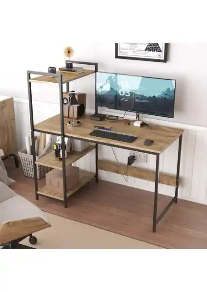 Pratico Tasko Kitaplıklı Çalışma Masası: Modern ve Dayanıklı Ofis Mobilyası Ürün Özellikleri