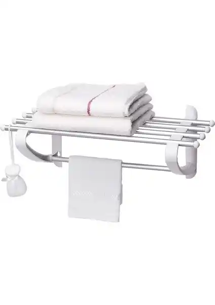Primanova Beyaz Alüminyum Havlu Rafı 53 Cm: Modern ve Pratik Banyo Düzenleme Çözümü