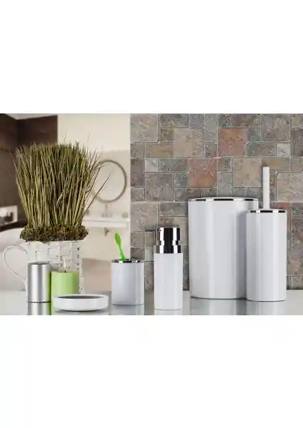 Primanova Lenox 5'li Banyo Seti Beyaz Estetik ve Fonksiyonellik Sunar