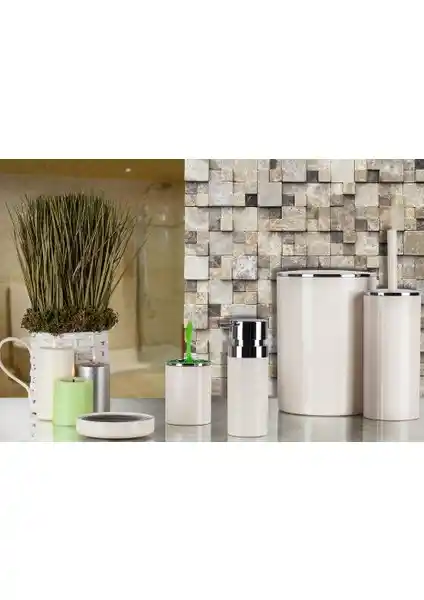 Primanova Lenox 5'li Bej Banyo Seti Estetik ve Pratiklik Sunan Modern Tasarım