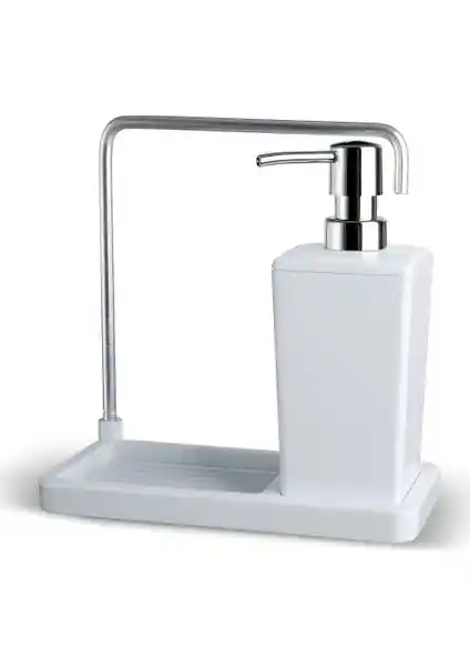 Primanova Luna Askılı Mutfak Sıvı Sabunluk Beyaz Modern ve Fonksiyonel Tasarım