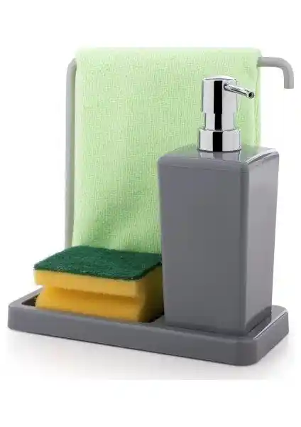 Primanova Luna Askılı Mutfak Sıvı Sabunluk Gri Estetik ve Fonksiyonellik Bir Arada