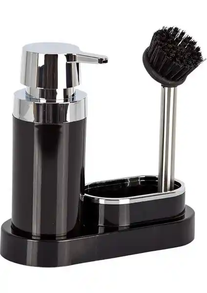 Primanova Polen Mutfak Tip Siyah Sıvı Sabunluk ve Fırçalı Tasarım Özellikleri