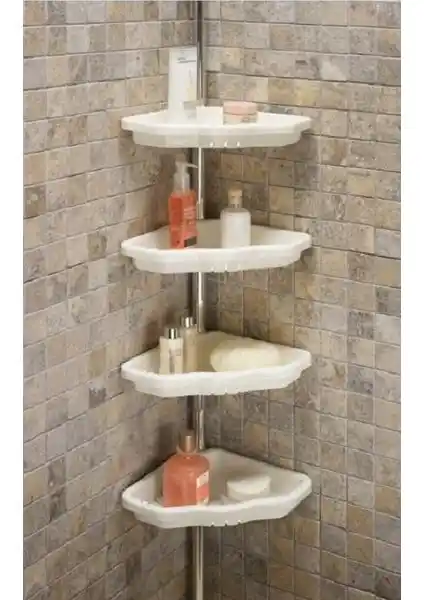 Primanova Yaylı Banyo Köşe Rafı Beyaz: Modern ve Ayarlanabilir Depolama Çözümü