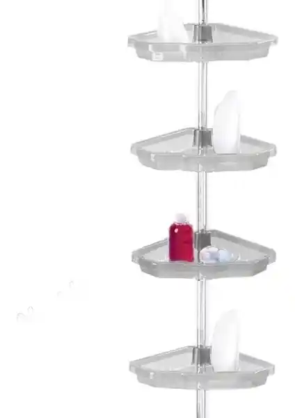 Primanova Yaylı Banyo Köşe Rafı Naturel: Modern ve Fonksiyonel Banyo Depolama Çözümü