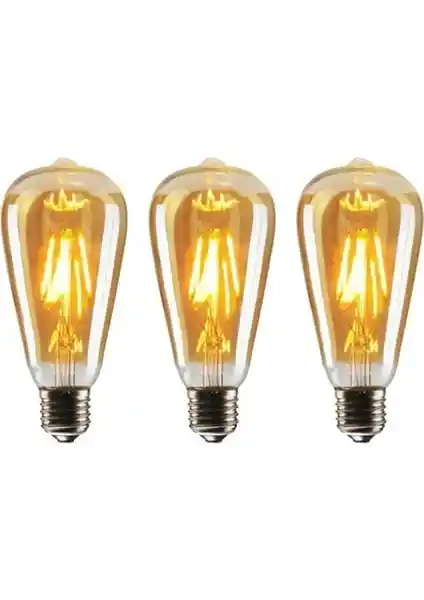 Proich 3'lü LED Ampul Seti E27 Rustik Armut Günışığı Renkli Tasarım ve Enerji Verimliliği