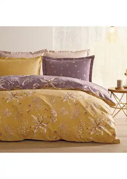 Puffy Elora Tek Kişilik Ranforce Nevresim Takımı Safran Renkli Yüksek Kalite Tasarım