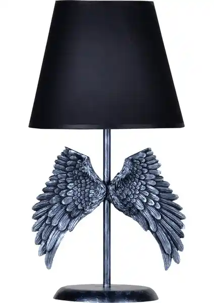 Qdec Modern Dizayn Melek Abajur Gümsü Siyah - Şık ve Fonksiyonel İç Mekan Aydınlatması