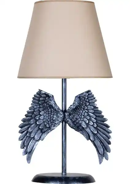 Qdec Modern Dizayn Melek Abajur Gümüş Bej ile Şık ve Fonksiyonel İç Mekan Aydınlatması