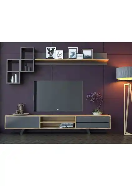 Rabi Mobilya Buse Lüx TV Ünitesi Modern Tasarım ve Uzun Ömürlü Kullanım İçin Uygun
