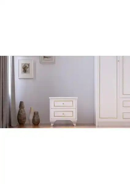 Rabi Mobilya Gold Country Komodin: Modern ve Dayanıklı Tasarım ile Şıklık ve Fonksiyonellik