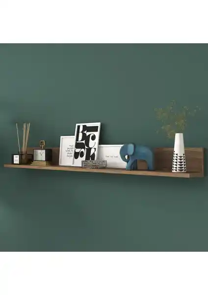 Rani E5 Dekoratif Duvar Rafı Minyatür Ceviz Renkli Şık ve Fonksiyonel Tasarım