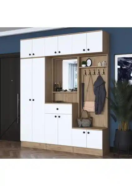 Rani EA104 Portmanto Çekmeceli Aynalı Vestiyer: Şık ve Fonksiyonel Giriş Mobilyası