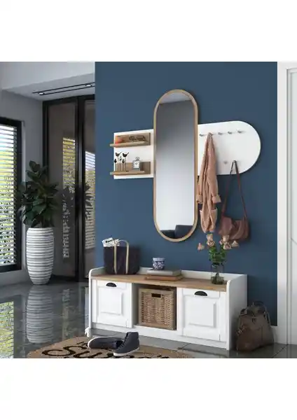 Rani EE101 Aynalı Vestiyer Modern Tasarım ve Fonksiyonellik ile Ev Dekorasyonunu Tamamlar