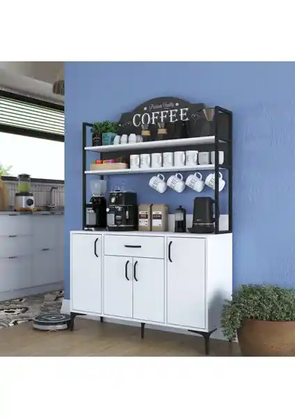 Rani JE130 Kahve Köşesi Çok Amaçlı Dolap Modern ve Dayanıklı Tasarımıyla Geniş Depolama Alanı Sunar