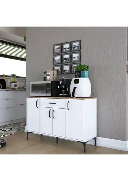 Rani JE136 Çok Amaçlı Kahve Köşesi Dolap: Modern ve Dayanıklı Mutfak Depolama Çözümü