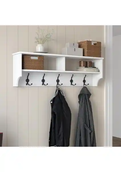 Rani P2 Modern Portmanto Beyaz Duvar Askısı 120 cm Şıklık ve İşlevselliğin Birleşimi