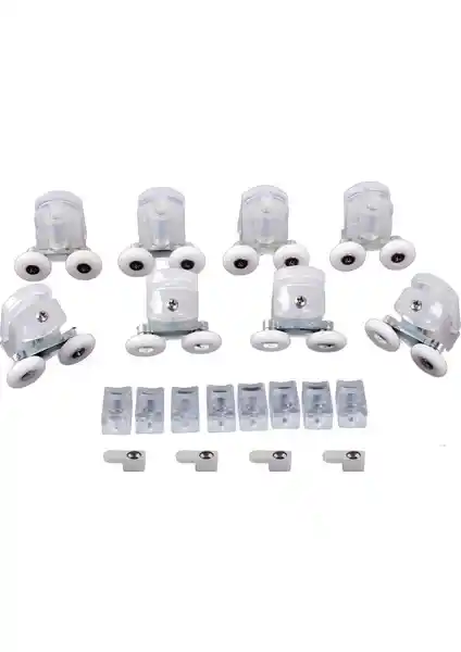 RC Yapı Duşakabin Tekerleği Şeffaf Tam Seti - Dayanıklı ve Sessiz Kullanım İçin