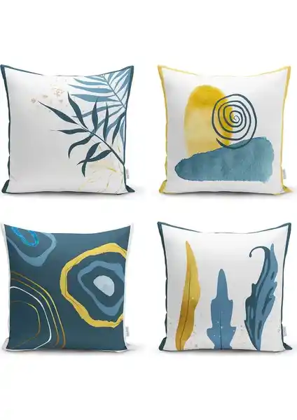 RealHomes 4'lü Renkli Yastık Kırlent Kılıf Seti Modern ve Şık Dekoratif Çözüm