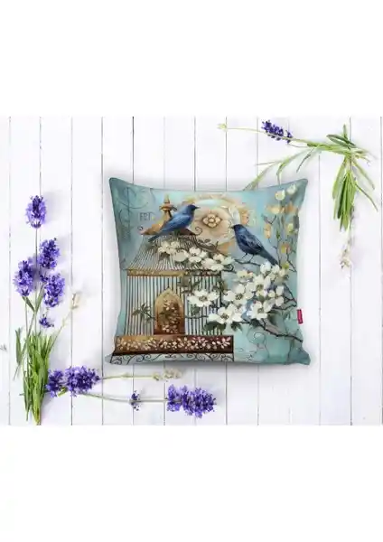 RealHomes Mavi Kuş Desen Dijital Baskılı Dekoratif Yastık Kırlent Kılıfı Özellikleri ve Kullanım Avantajları