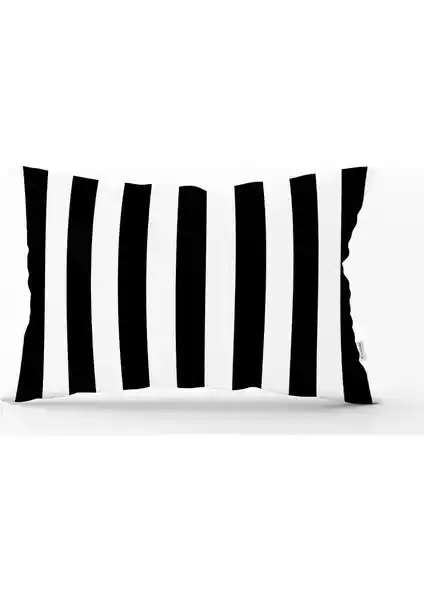 RealHomes Siyah Beyaz Çizgili Dikdörtgen Yastık Kılıfı Ev Dekorasyonunda Şıklık ve Konfor