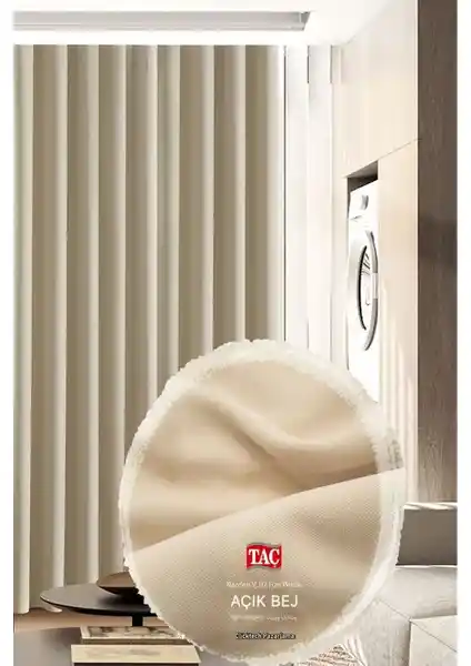 RechHome Bej Fon Perde Pilesiz Modern Tasarım ve Kullanım Kolaylığıyla Uyumludur
