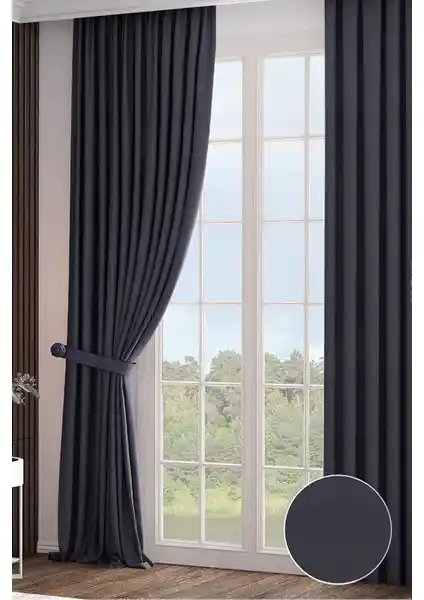 RechHome Taç Antrasit Fon Perde Modern Tasarım ve Fonksiyonellik Bir Arada